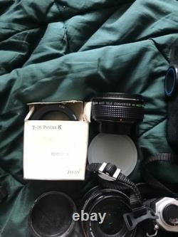 Pentax K1000 35mm SLR Film Camera with Lens SMC Pentax 12 50mm and acc