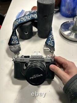 Pentax K2 Silver 35mm Film Camera Body With Lens Tested Works Perfect