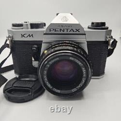 Pentax KM 35mm SLR Film Camera with 50mm f/2.0 Lens Tested & Working Great