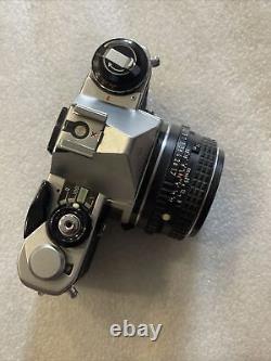 Pentax ME Film Camera with 50 mm lens Student Film Tested Good Light Meter