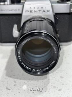 Pentax Spotmatic SP F 35mm Film Camera + 3 Lenses Classic M42 System Excelle