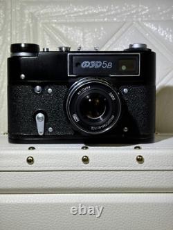RARE BLACK? Near MINT? FED 5B Rangefinder Film Camera 55mm F/2.8 Lens JAPAN