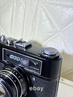 RARE BLACK? Near MINT? FED 5B Rangefinder Film Camera 55mm F/2.8 Lens JAPAN
