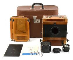 RARE FKD 13x18cm Large Format Wooden Camera with Lens & 2x Cassettes! Full Kit