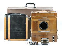 RARE FKD 18x24cm Large Format Wooden Camera with Lens, 2x Cassettes & Case! Read