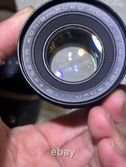 RARE? MINT with HOOD? Konica FS Film Camera Hexanon 52mm F/1.8 From Japan