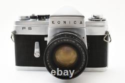 RARE? MINT with HOOD? Konica FS Film Camera Hexanon 52mm F/1.8 From Japan