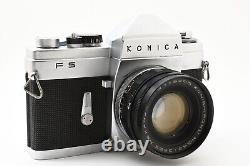 RARE? MINT with HOOD? Konica FS Film Camera Hexanon 52mm F/1.8 From Japan