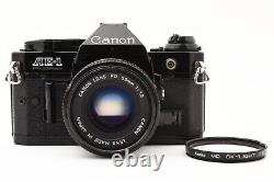 READ Exc+5 Canon AE-1 Program Black 35mm film Camera NEW FD 50mm F/1.8 JAPAN