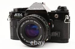READ Exc+5 Canon AE-1 Program Black 35mm film Camera NEW FD 50mm F/1.8 JAPAN