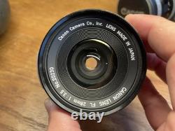 READ Rare Black Near Mint Canon FT QL Film Camera FL 50mm F/1.4 28mm F/3.5