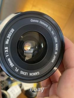 READ Rare Black Near Mint Canon FT QL Film Camera FL 50mm F/1.4 28mm F/3.5