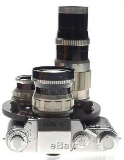 RECTAFLEX ROTOR turret vintage rare film camera 3 Angenieux Lenses 135mm, 28,50mm