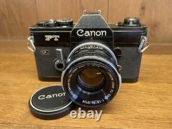 Rare Black Exc+5 Canon FT QL Film Camera FL 50mm F/1.8 Lens From Japan