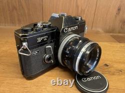 Rare Black Exc+5 Canon FT QL Film Camera FL 50mm F/1.8 Lens From Japan