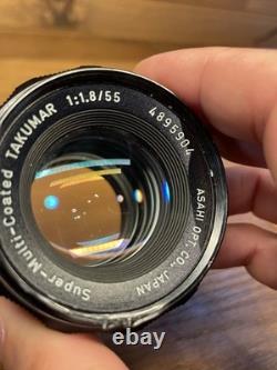 Rare Black & Meter Near Mint Pentax SL Film Camera SMC Takumar 55mm F/1.8