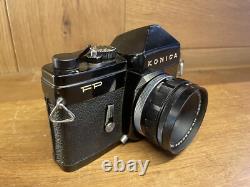 Rare Black Near Mint Konica FP Film Camera Hexanon 50mm F/2 Lens From Japan