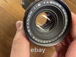 Rare Black Near Mint Konica FP Film Camera Hexanon 50mm F/2 Lens From Japan