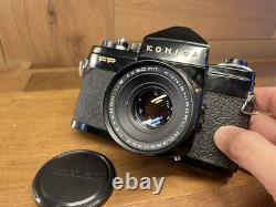 Rare Black Near Mint Konica FP Film Camera Hexanon 50mm F/2 Lens From Japan