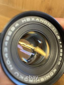 Rare Black Near Mint Konica FP Film Camera Hexanon 52mm F/1.8 Lens From JPN