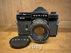 Rare Black Near Mint ++ Konica FP Film Camera Hexanon 52mm F/1.8 Lens / JPN