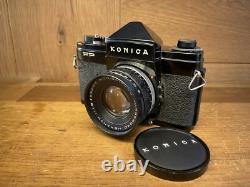 Rare Black Near Mint ++ Konica FP Film Camera Hexanon 52mm F/1.8 Lens / JPN