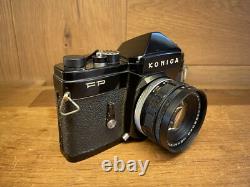 Rare Black Near Mint ++ Konica FP Film Camera Hexanon 52mm F/1.8 Lens / JPN