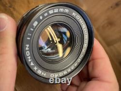 Rare Black Near Mint ++ Konica FP Film Camera Hexanon 52mm F/1.8 Lens / JPN