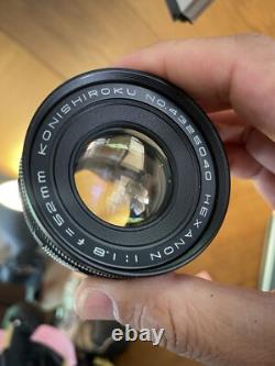 Rare Black Near Mint ++ Konica FP Film Camera Hexanon 52mm F/1.8 Lens / JPN