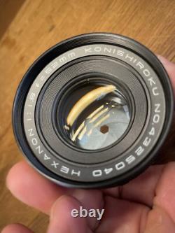 Rare Black Near Mint ++ Konica FP Film Camera Hexanon 52mm F/1.8 Lens / JPN