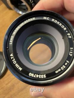 Rare Black Near Mint ++ Minolta SR101 Film Camera MC Rokkor 50mm F/1.7 / JPN