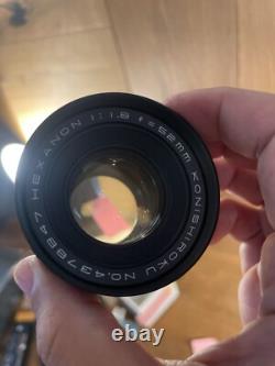 Rare Meter Works Near Mint Konica FM Film Camera Hexanon 52mm F/1.8 Lens