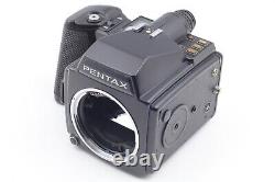 Read? MINT Lens + Strap Hood? Pentax 645 Film Camera A 45mm F2.8 120 Back Japan