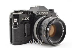 Read! N MINT Canon AE-1 Black 35mm Film Camera FD 50mm F/1.8 S. C. Lens Japan