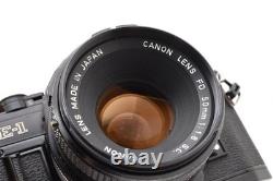 Read! N MINT Canon AE-1 Black 35mm Film Camera FD 50mm F/1.8 S. C. Lens Japan