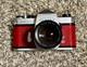 Red PENTAX Spotmatic 35mm Film Camera With 1.8 Lens. Film Tested And Working