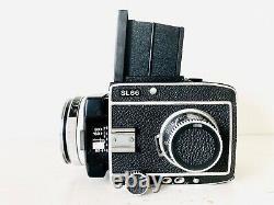 Rolleiflex SL66 Camera + Planar 80mm f2.8 Lens, Polaroid Film Holder, Viewfinder