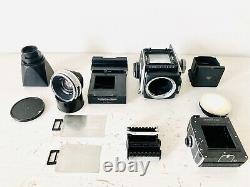 Rolleiflex SL66 Camera + Planar 80mm f2.8 Lens, Polaroid Film Holder, Viewfinder