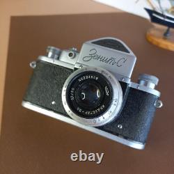 SLR Film Camera 35mm Zenit C industar 50 Lens Vintage 1950s USSR used Working
