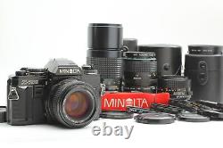 Set of 4 Lens MINT Minolta New X-700 MPS Black SLR 35mm Film Camera From JAPAN