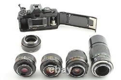 Set of 4 Lens MINT Minolta New X-700 MPS Black SLR 35mm Film Camera From JAPAN