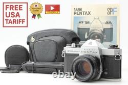 Top MINT Pentax Spotmatic F SPF Silver 35mm Film Camera 55mm f1.8 Lens JAPAN