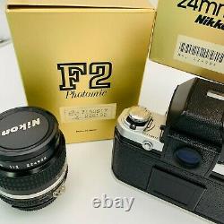 UNUSED Nikon F2 Photomic 35mm SLR Film Camera + Ai-s 24mm F/2 Lens From Japan