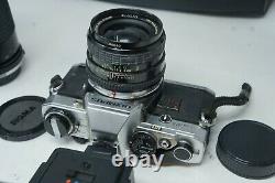 VINTAGE OLYMPUS OM10 SLR FILM CAMERA WITH Sigma 28mm LENS & 75-210mm Lens