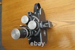 VTG Paillard Bolex H-16 Movie Camera, 16mm, 3 good condition lenses, Case