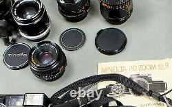 Vintage Assorted MINOLTA Lenses & Cameras Lot UNTESTED AS IS CONDITION