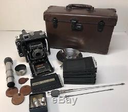 Vintage Graflex Speed Graphic Camera Kit withCase Kodak No. 1 Supermatic Lens