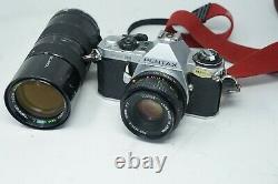 Vintage Japanese Pentax ME Super 35mm SLR Film Camera + 50mm & 85-210mm lenses