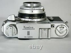 Vintage Konica III Rangefinder Film Camera withf2 Lens Shutter Working #V001b