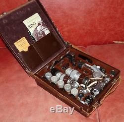 Vintage LEICA Camera 35mm film Outfit 5 Lens All Accessories Cased Set